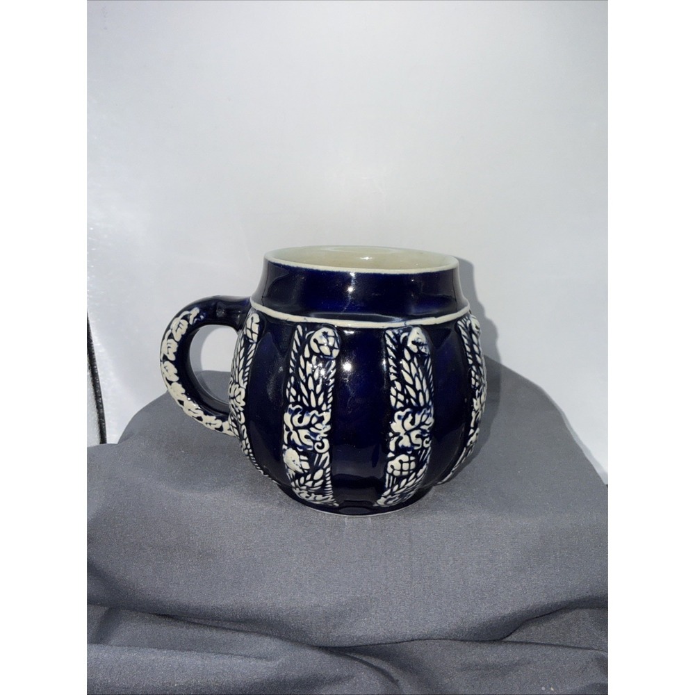 Art Deco Blue Stoneware Stein Marzi & Remy Barley & Hops 2752 NO LID